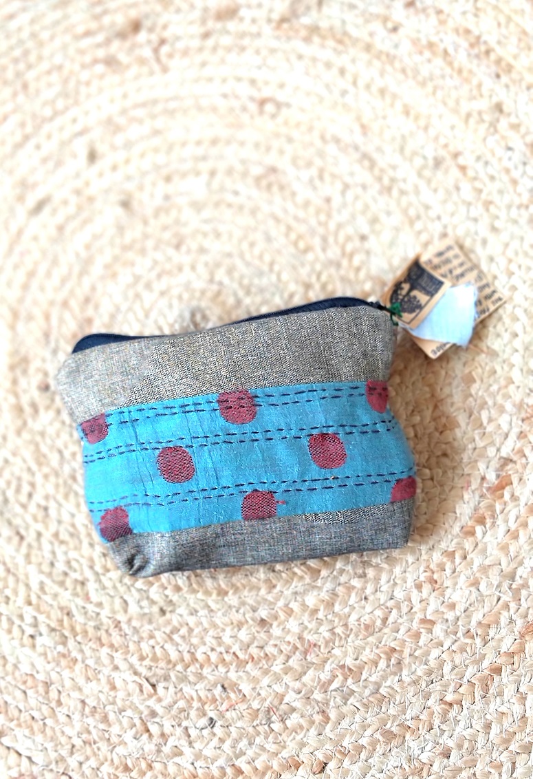 Handmade & Recycled Fabric Pouch 2